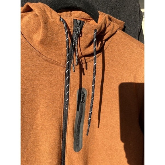 OLD NAVY ACTIVE MENS JACKET TAN SIZE L DYNAMIC FLEECE FULL ZIP HOODIE - Picture 3 of 5